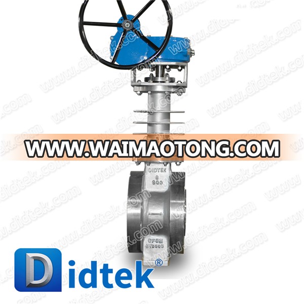 Didtek 6'' 900 LB CF8M Worm Gear Operated Stainless Steel Hard Seal Double Flange End Industry Triple Offset Butterfly Valve