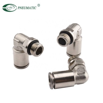 Union Elbow Male Brass Fitting PL 90 Degree Elbow Push in 1/2" 1/4" Air Hose  Connector Pneumatic Fitting